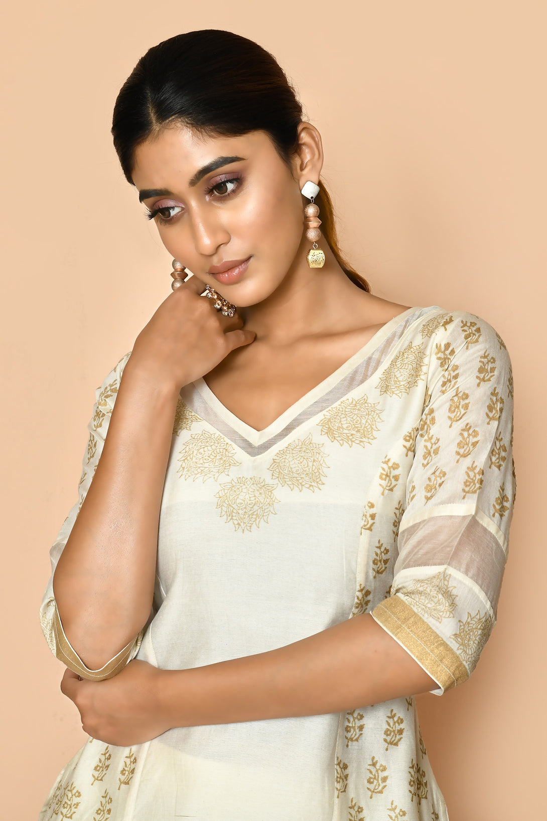Shop exclusive ayoola pearl handloom silk kurta set for women