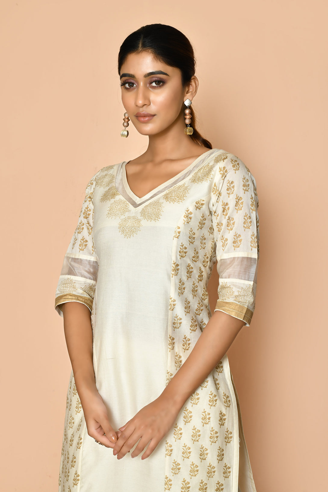 Ayoola pearl handloom designer kurta set online india