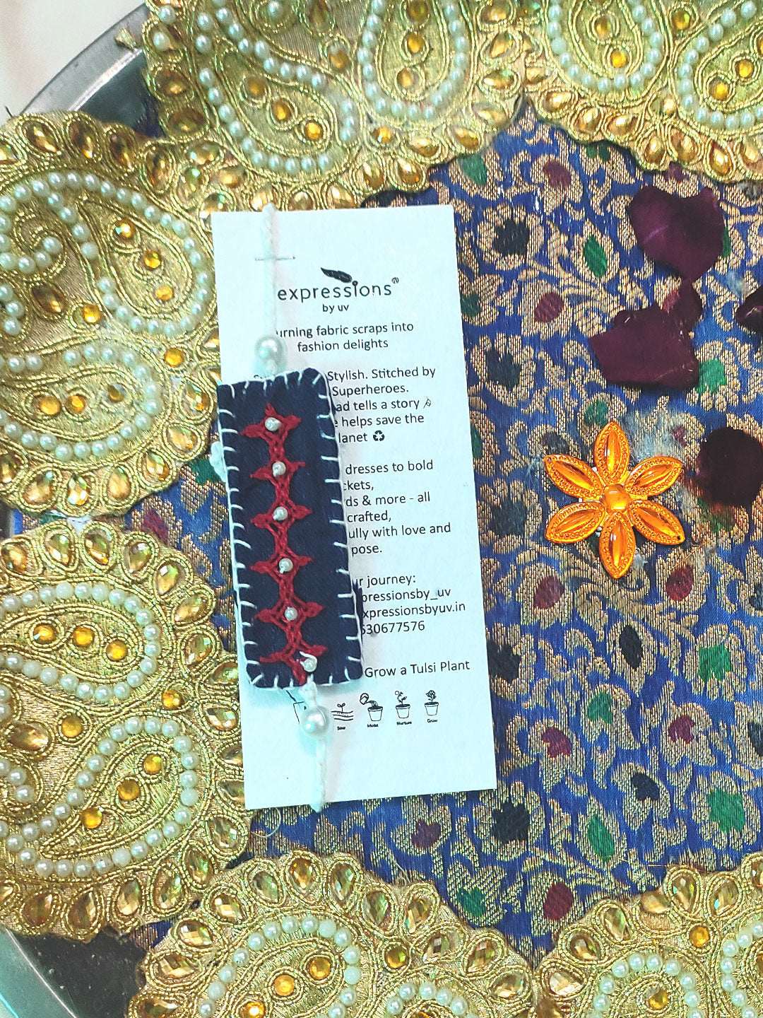 Blue handmade rakhi for your bhai straight from our Rakhi2025 edit for eco warriors and plant lovers