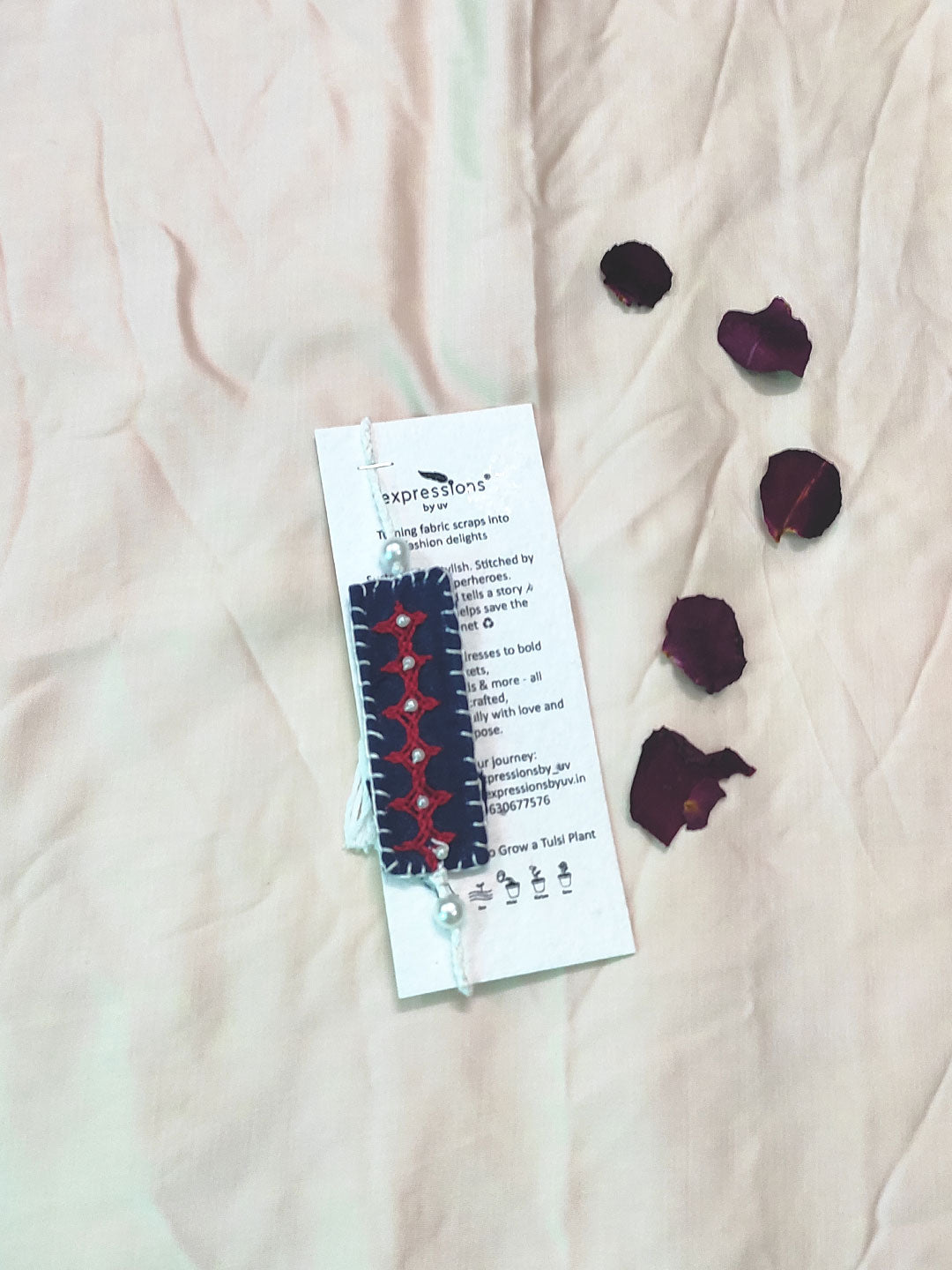 Blue handcrafted rakhi for your lovely sibling
