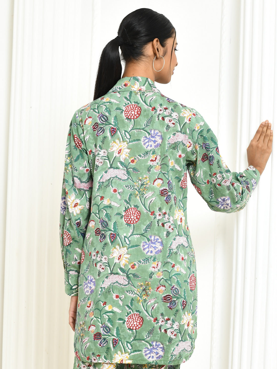 Dhanvi Handprinted cotton shirt for women