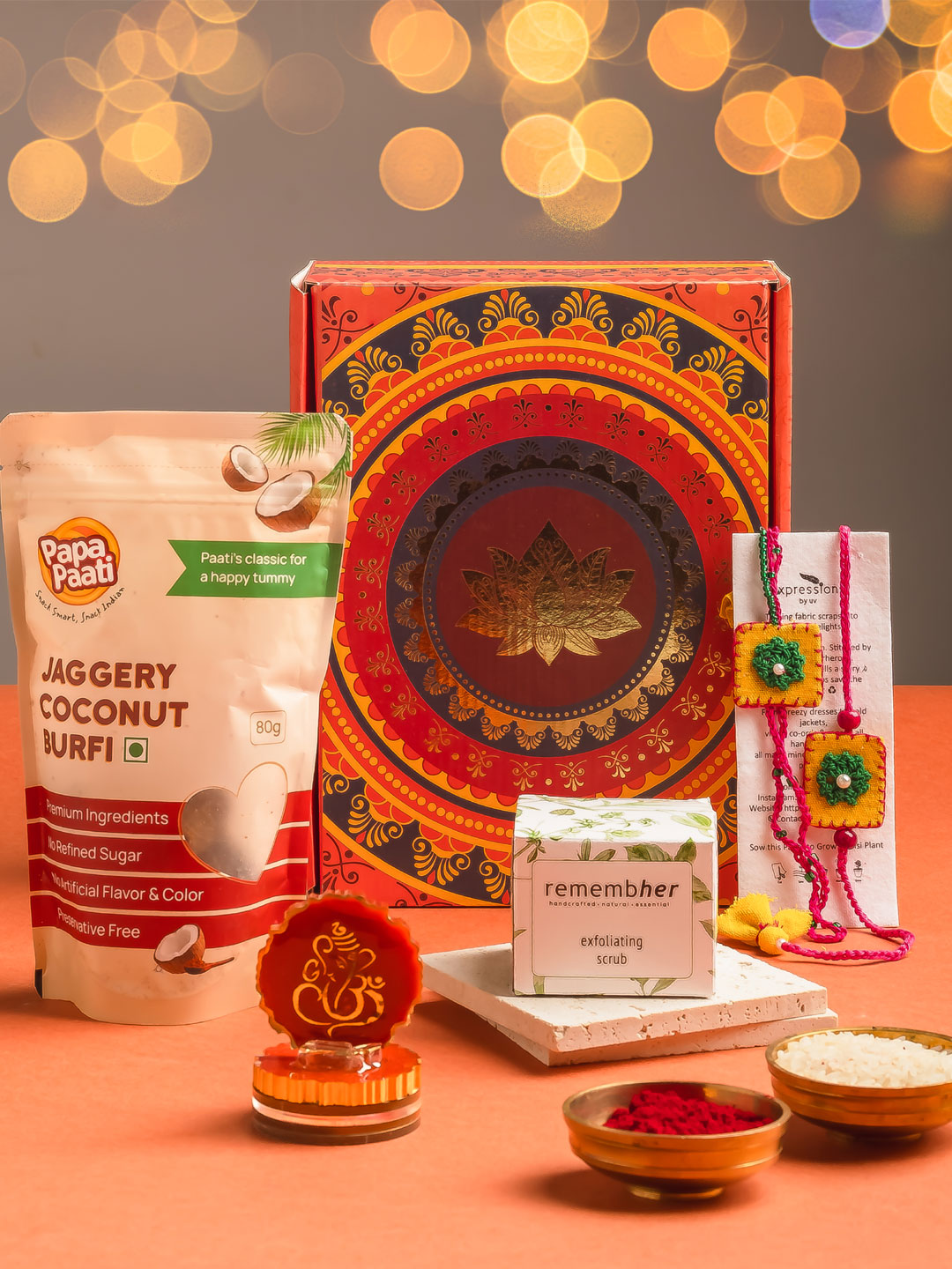 Exclusive handcrafted rakhi hamper set 