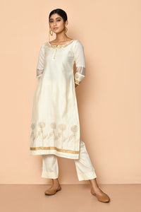 Ayoola flora maheshwari handloom silk kurta set for women