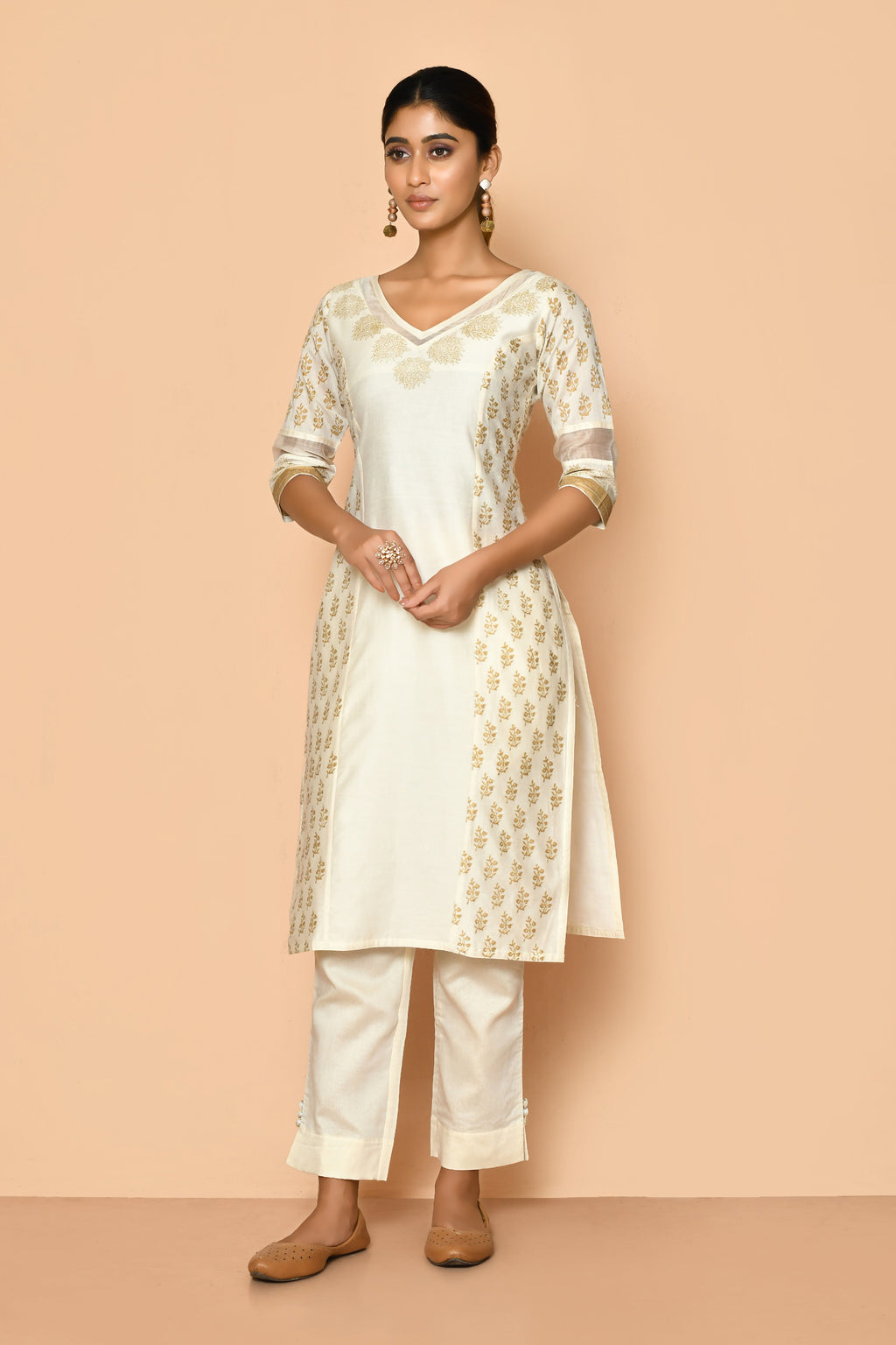 Ayoola pearl handloom silk kurta set for ladies