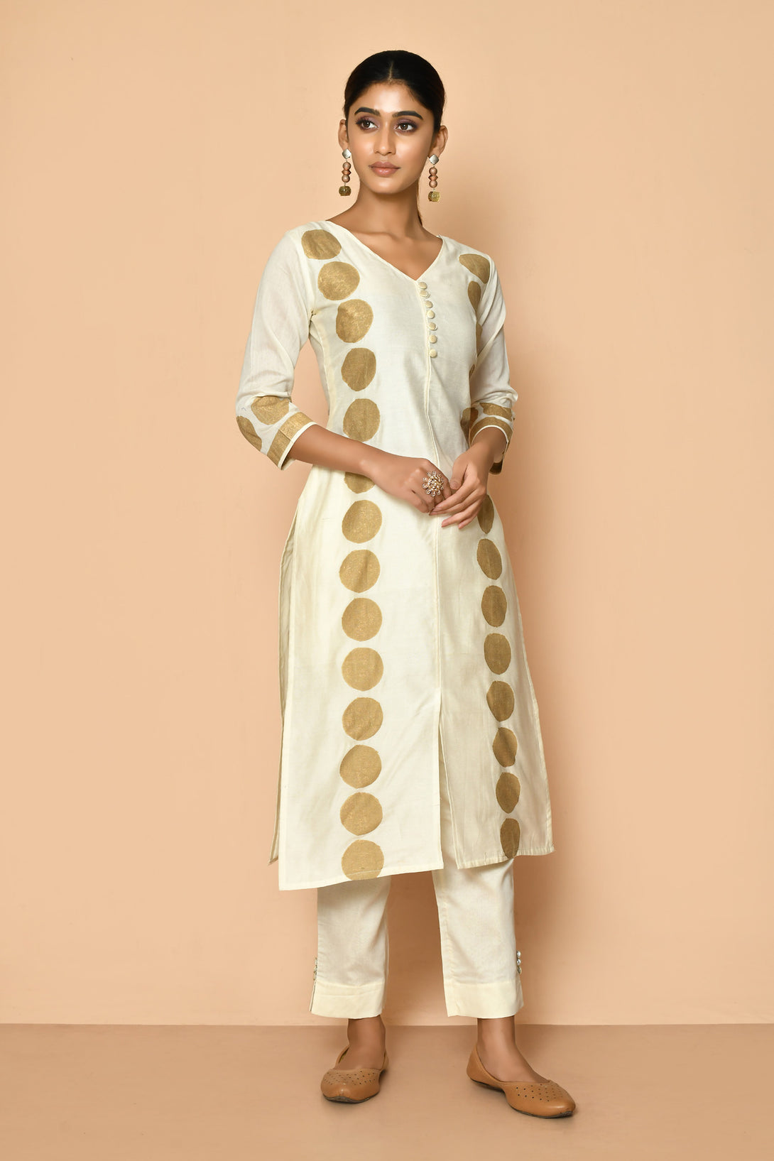 Freya ivory  ethnic silk kurta sets for women