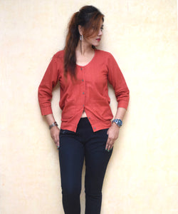 Handwoven speckeledwood organic cotton shirt  1