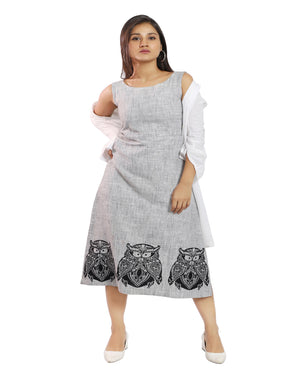 Grey khadi sheath ethical dresses 2