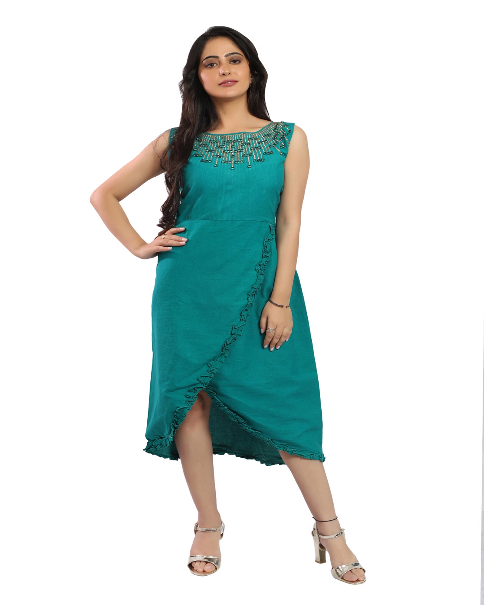 emrald green khadi ethical dresses 1