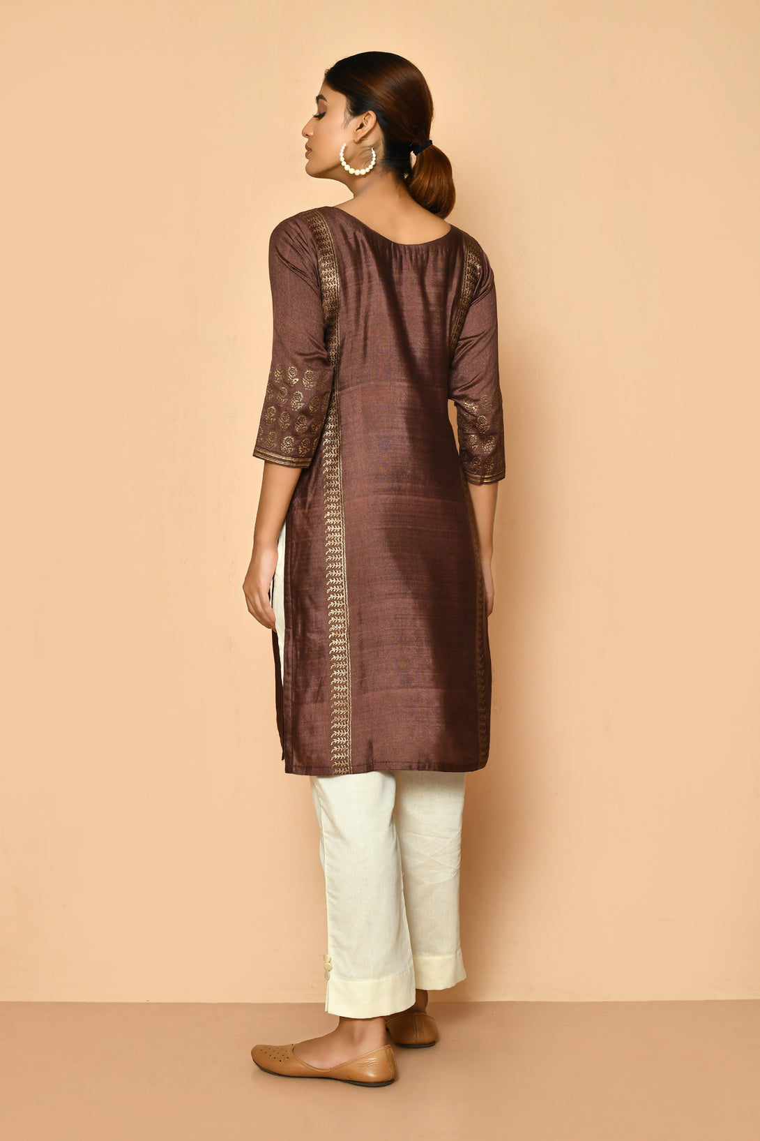 best handcrafted and hand woven cotton silk kurta for women