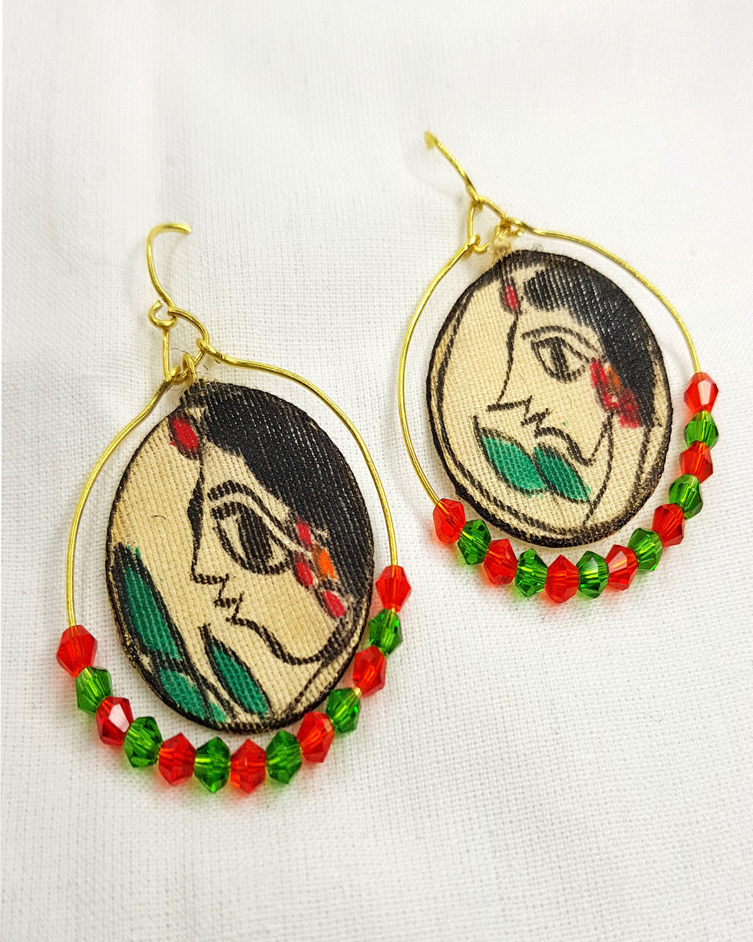Mithila Tales Kalika Upcycled Handmade Earrings 2 from our zero waste store
