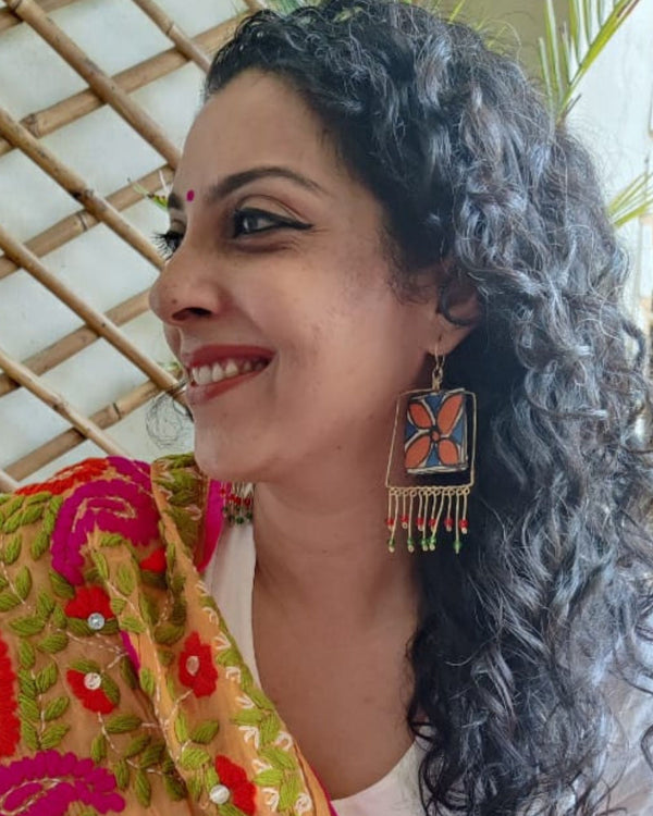 Mithila Tales Palash Upcycled Handmade Earrings1 from our zero waste store