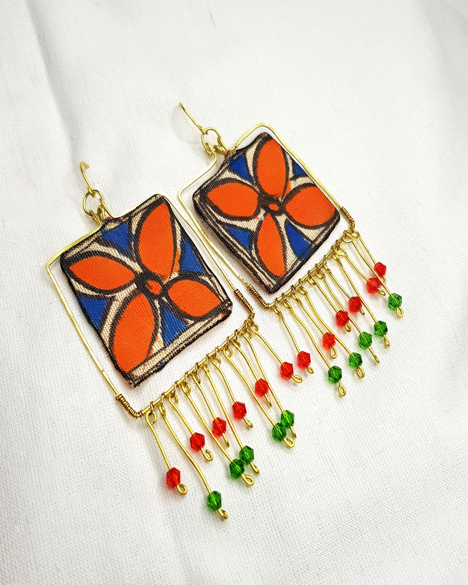 Mithila Tales Palash Upcycled Handmade Earrings 2 from our zero waste store