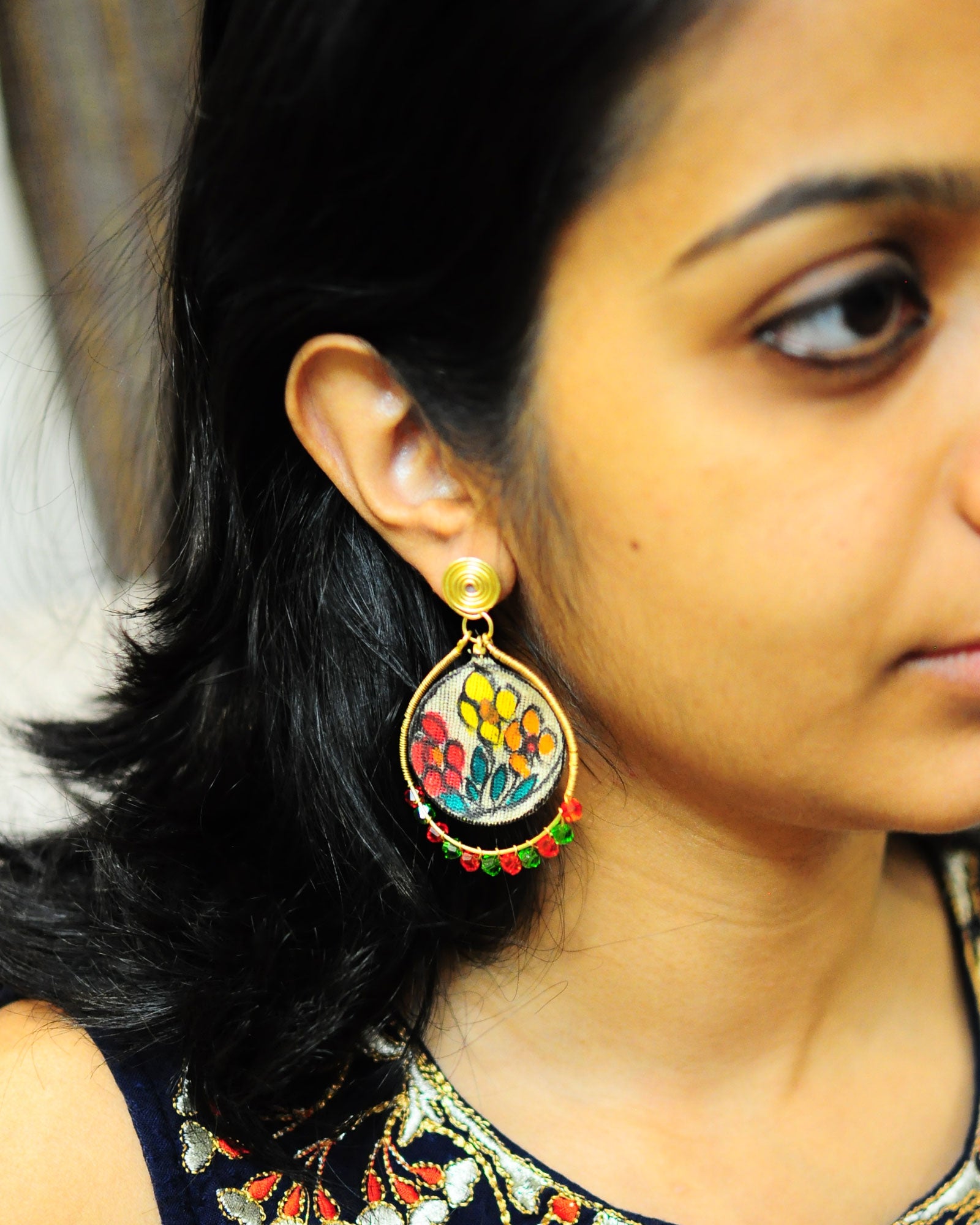 Mithila tales phul upcycled handmade earrings 1 from our zero waste store