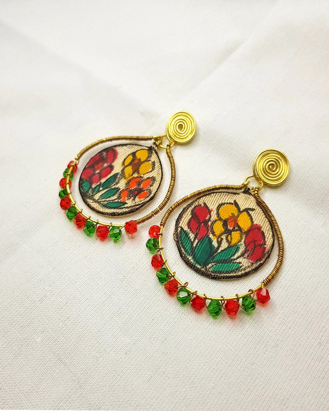 Mithila tales Phul Upcycled Handmade Earrings2 from our zero waste store