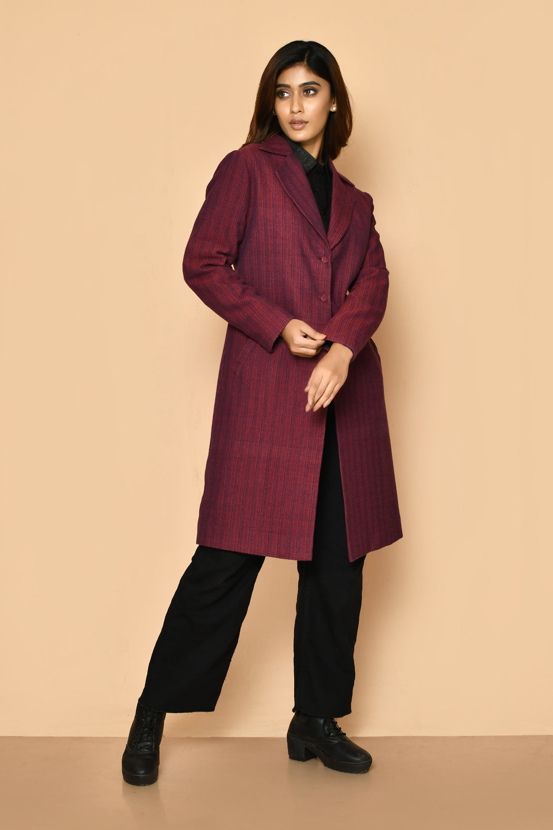 Premium quality handloom long cotton jacket , perfect for elegant office wear