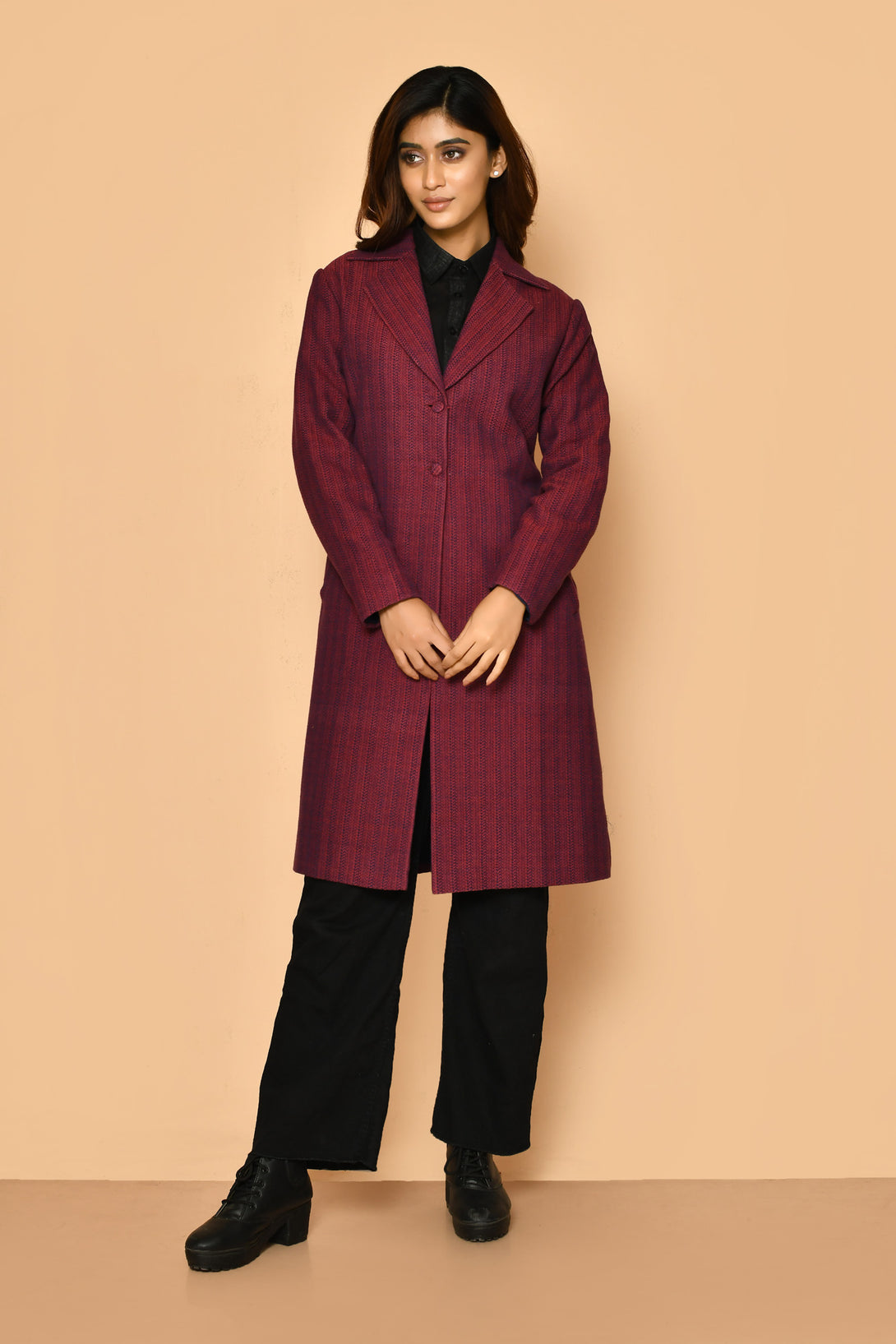 Add this handloom cotton long jacket to your work wear wardrobe