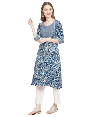 Designer plus size pure cotton kurta with pocket