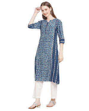 Best office wear pure cotton kurta in indigo