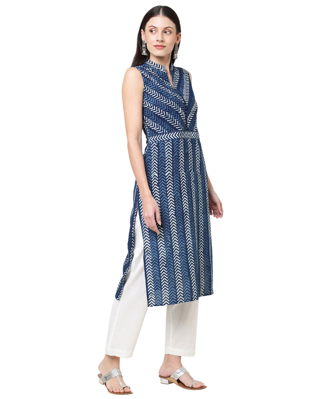 Designer plus size pure cotton kurta with pocket