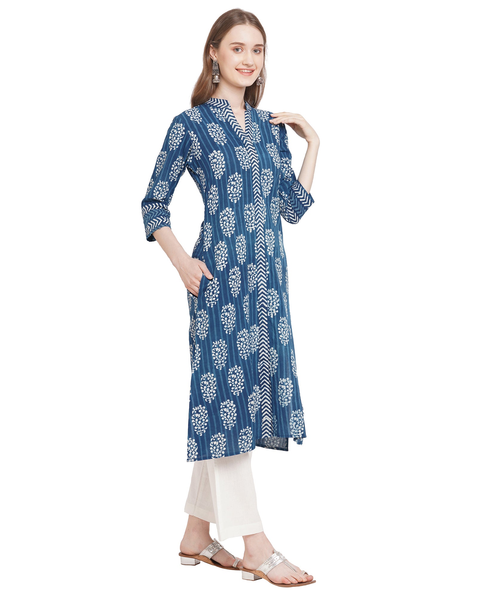Best plus size pure cotton long kurta for women
