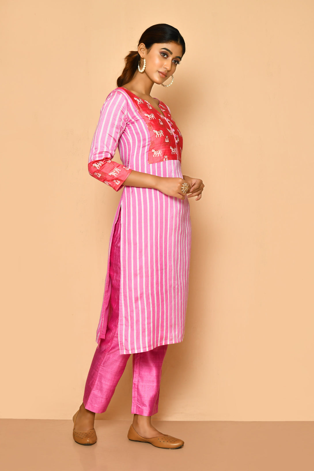 opal handloom cotton silk kurta set for women