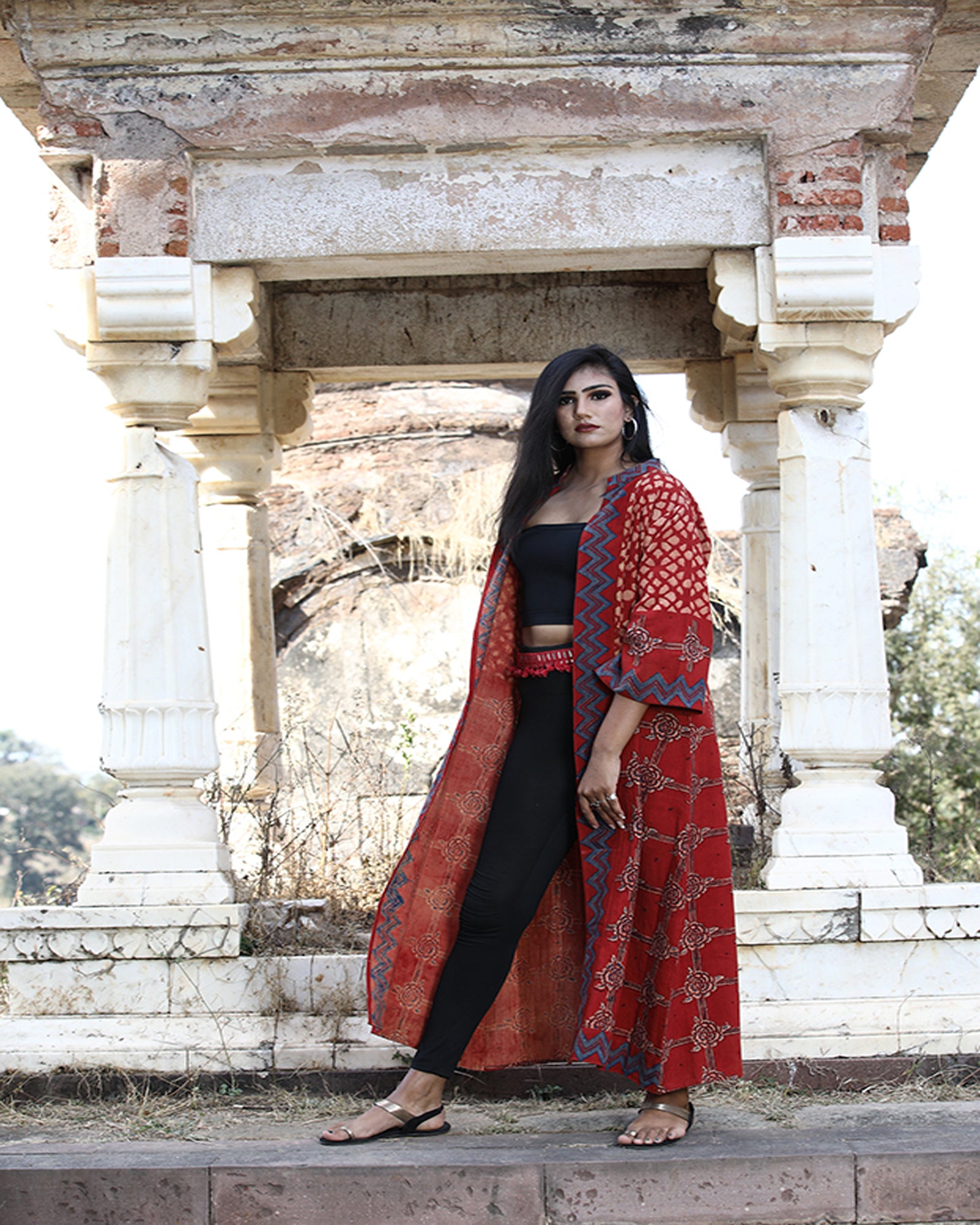 red rose organic cotton kimono ethical dresses 5