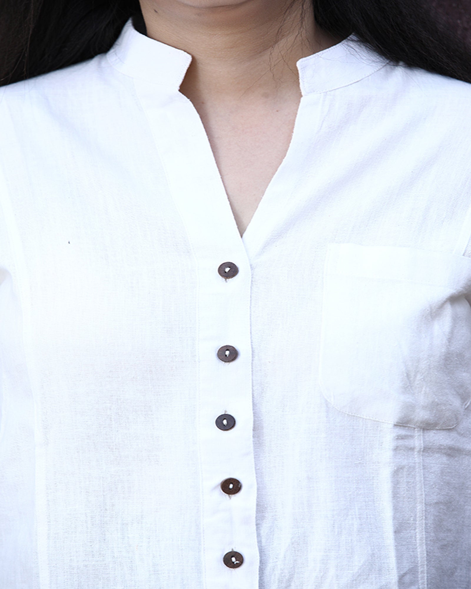 Handwoven White Cotton Shirt