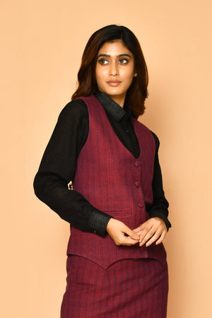 Elegant office wear ladies handloom cotton jacket