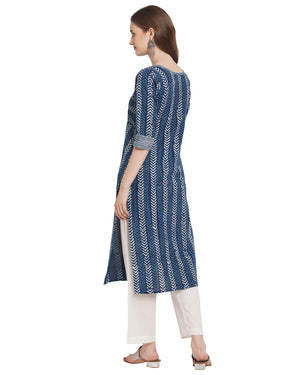 best handcrafted pure cotton natural dye kurta with mirror work
