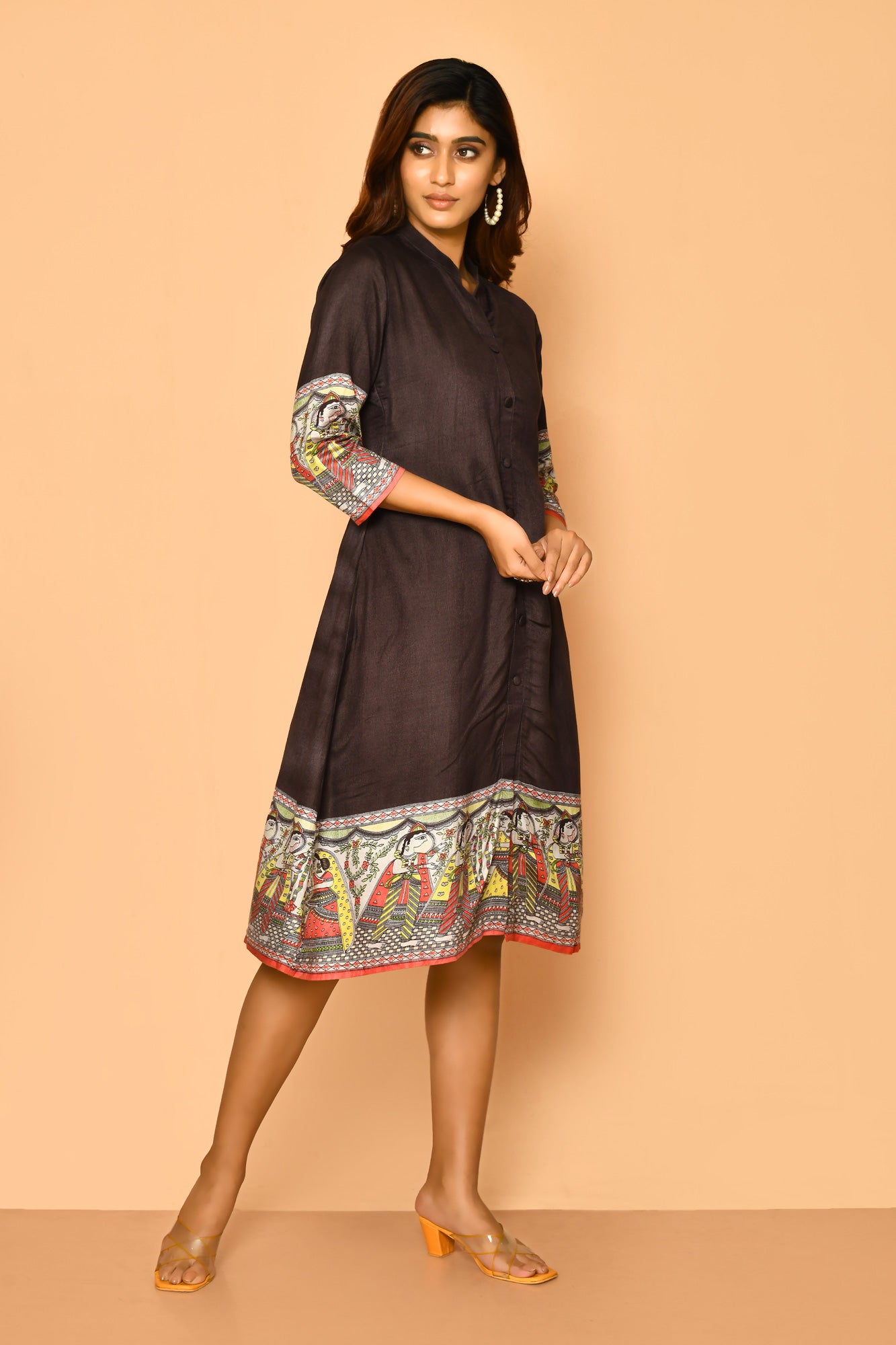 Siya handloom cotton silk women's  little black dress