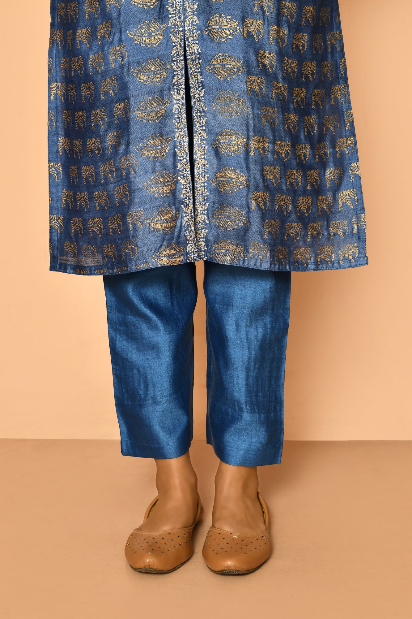 topaz handloom cotton silk kurta set for women