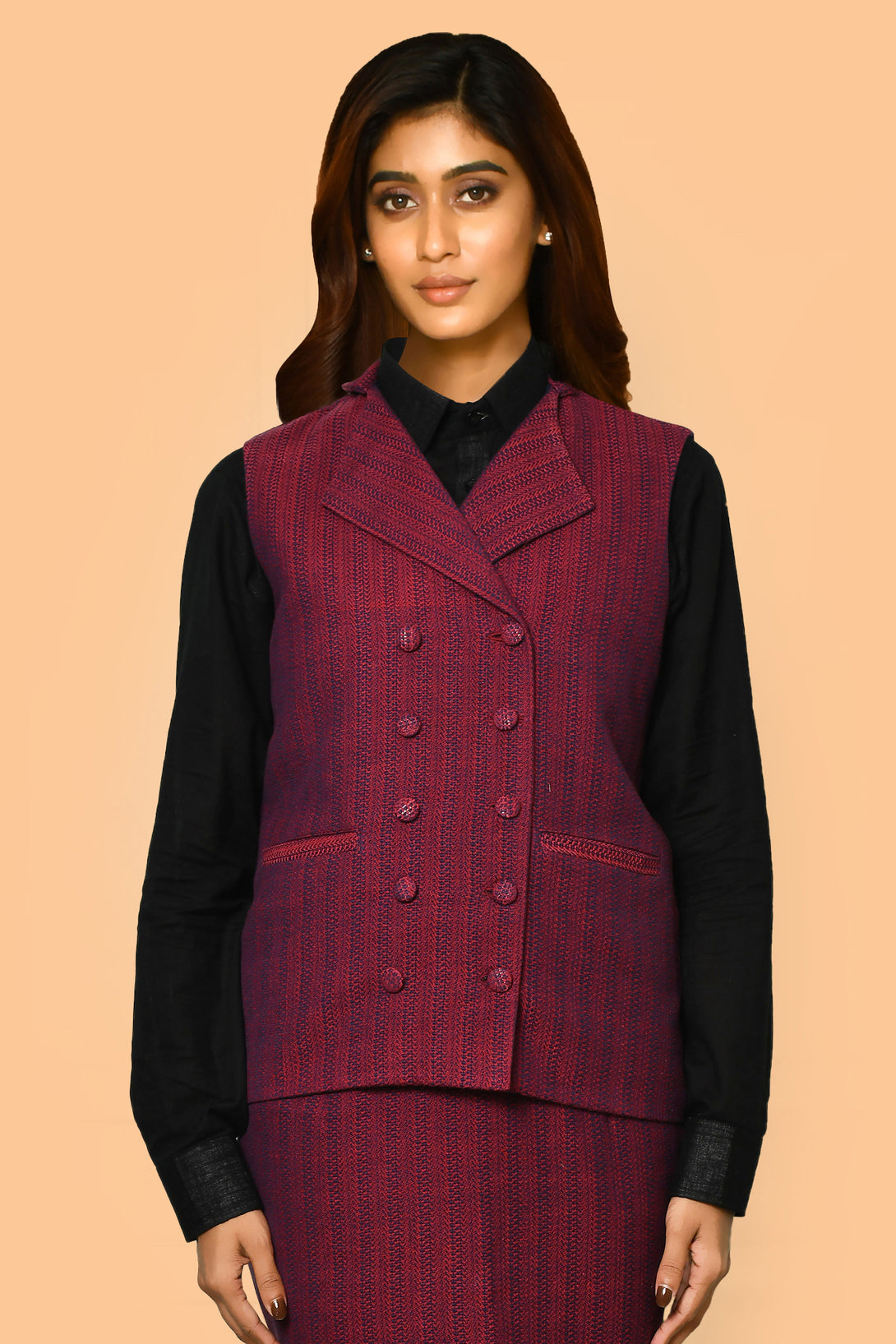 Shop latest handloom cotton office wear jacket for women