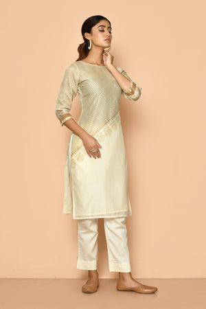 Zeba Handloom maheshwari silk kurta set for women